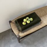 Oak and straw farm bench