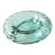 Cendrier en verre soufflé vintage teal, cendrier italien des années 50 / années 70