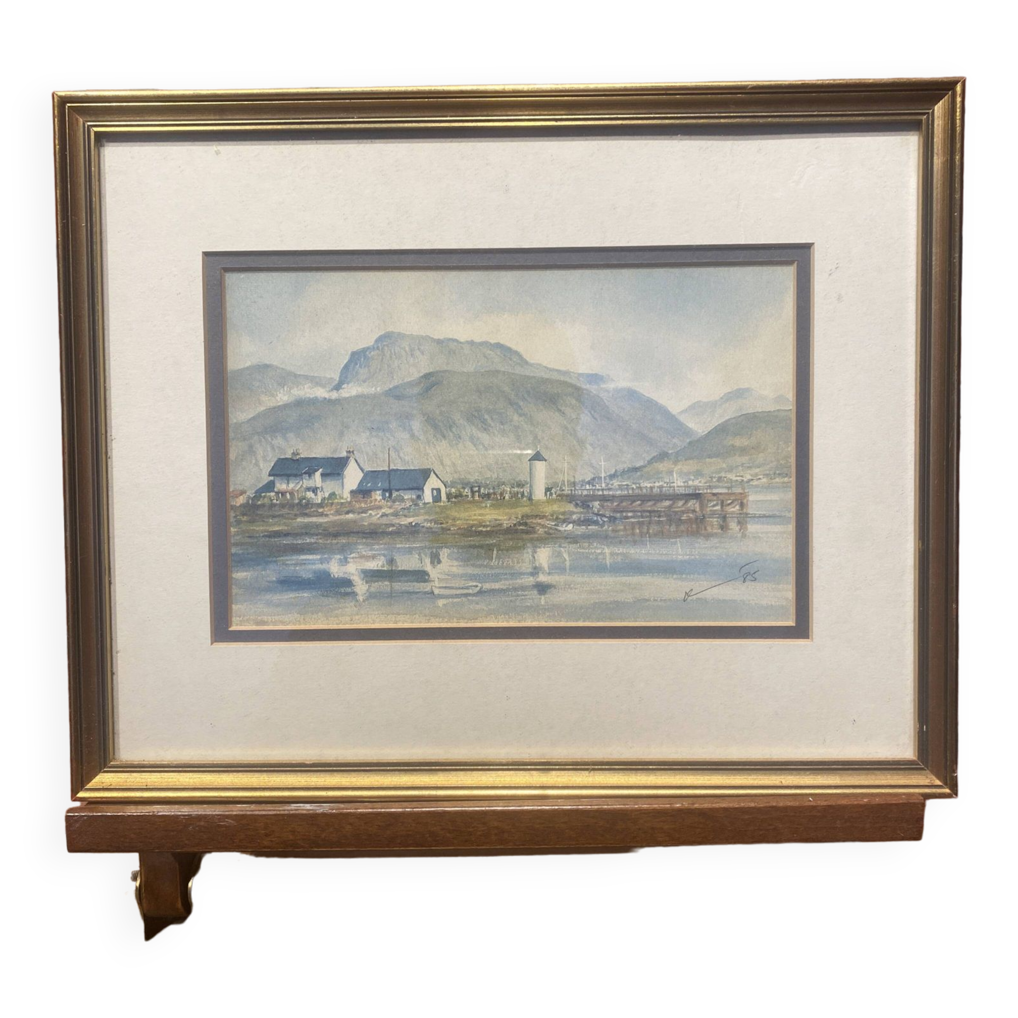 Painting on framed paper