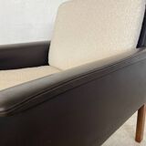 1960s retro Hans Olsen rosewood and leather lounge chair