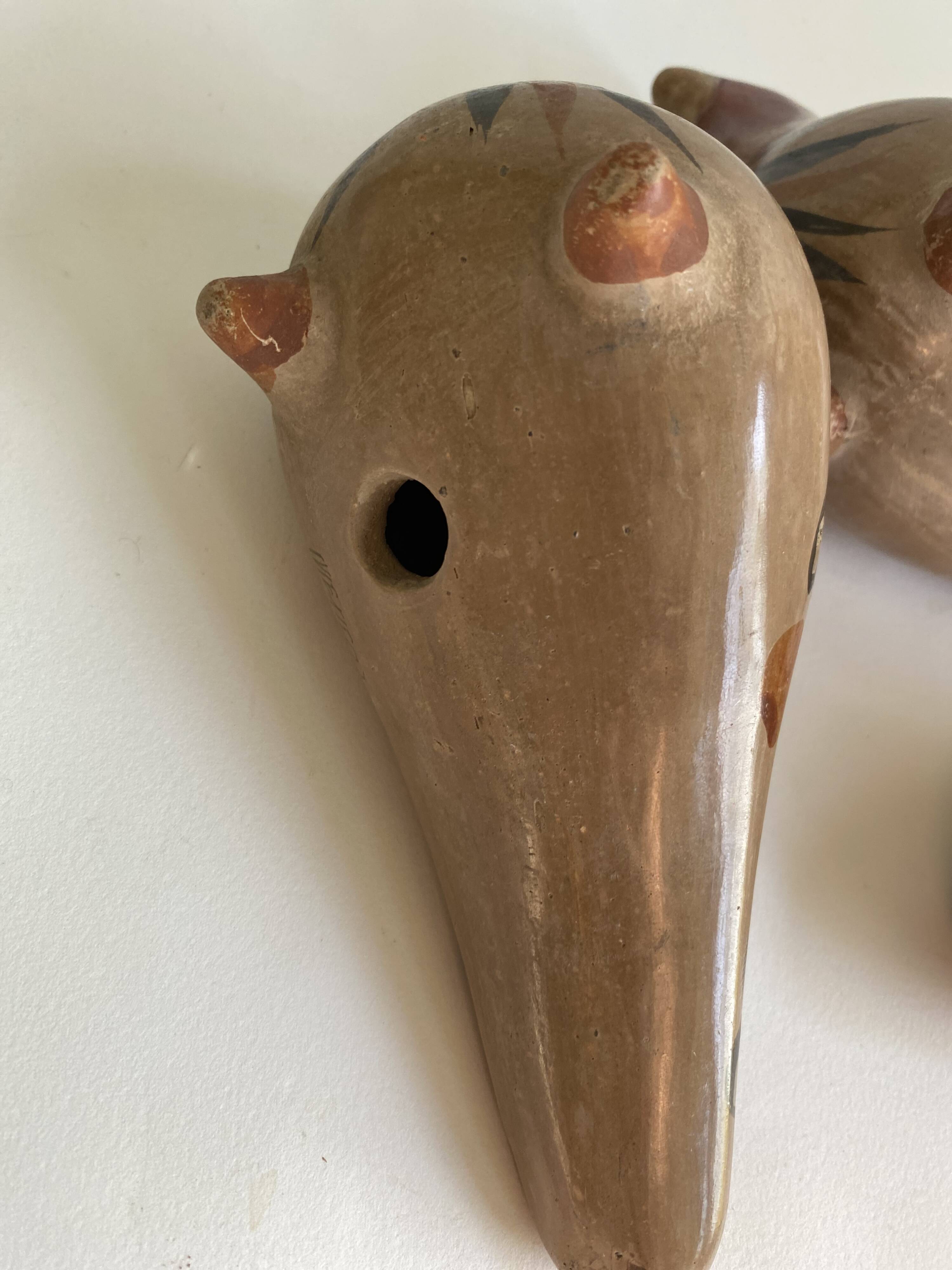 Tonala bird trio, Mexican ceramic