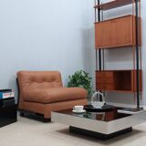 Mirrored glass low coffee table ny form 1960s