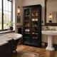 Armoire parisienne noire vitrée rénovée
