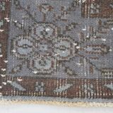 6x10 Rug For Living Room Bordered Blue Turkish Vintage Area Rug, 184x301Cm SK 1512