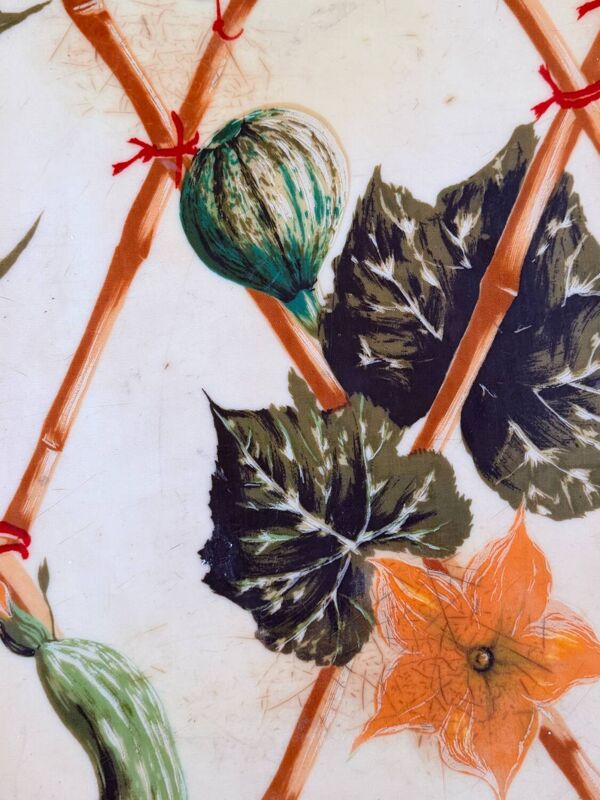 Table basse rotin et fruit et légumes