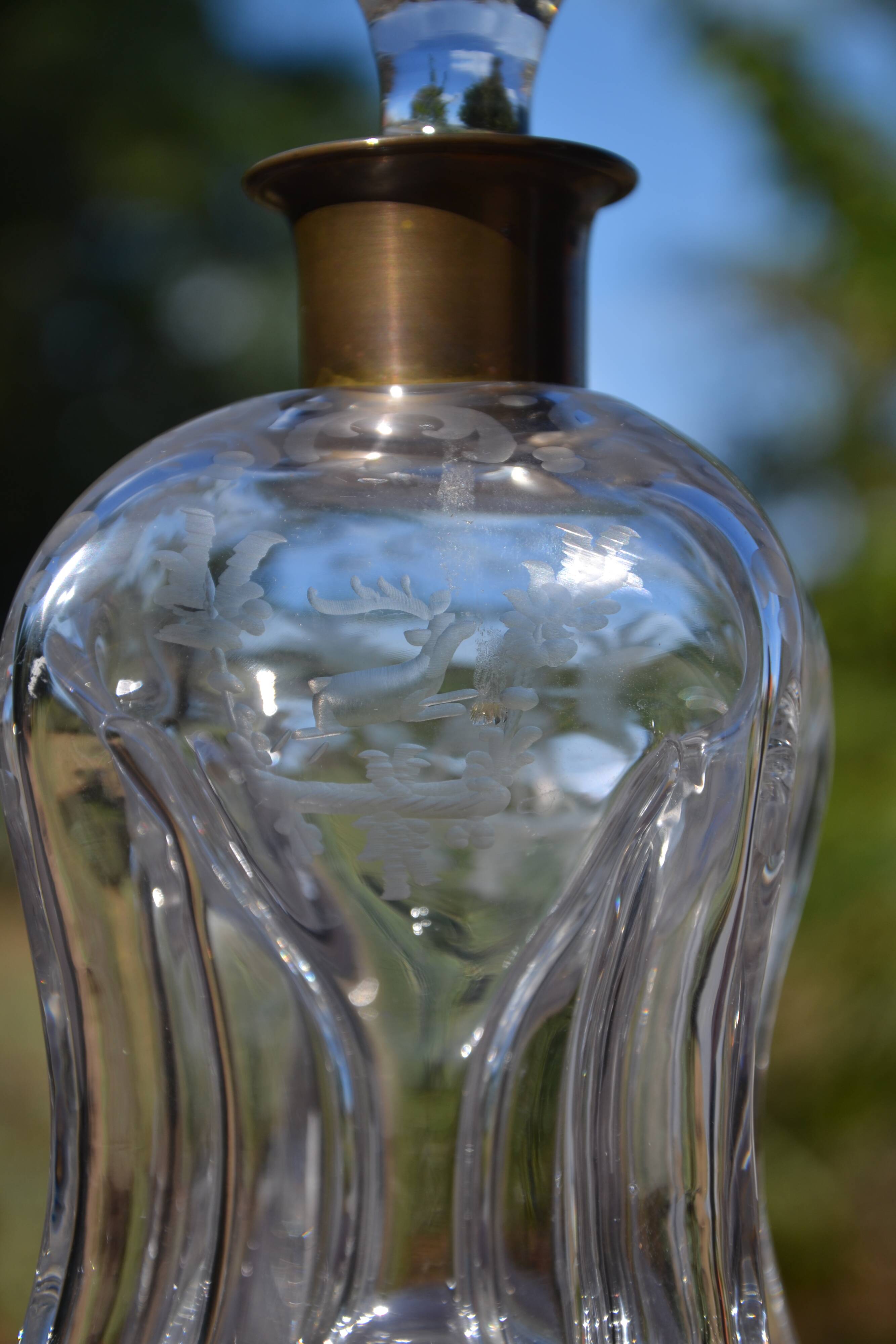 Carafe en cristal gravé Jacob Eiler Bang Danemark