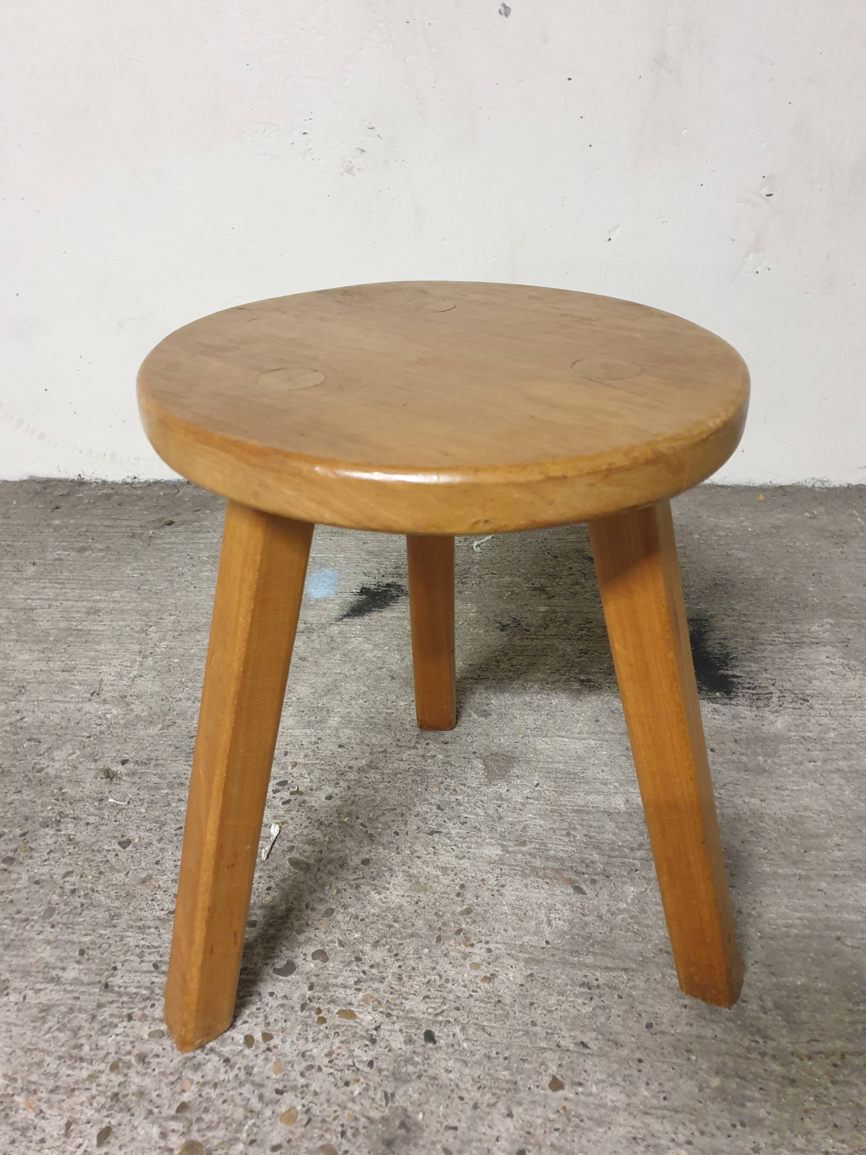 Mid-century wooden tripod stool