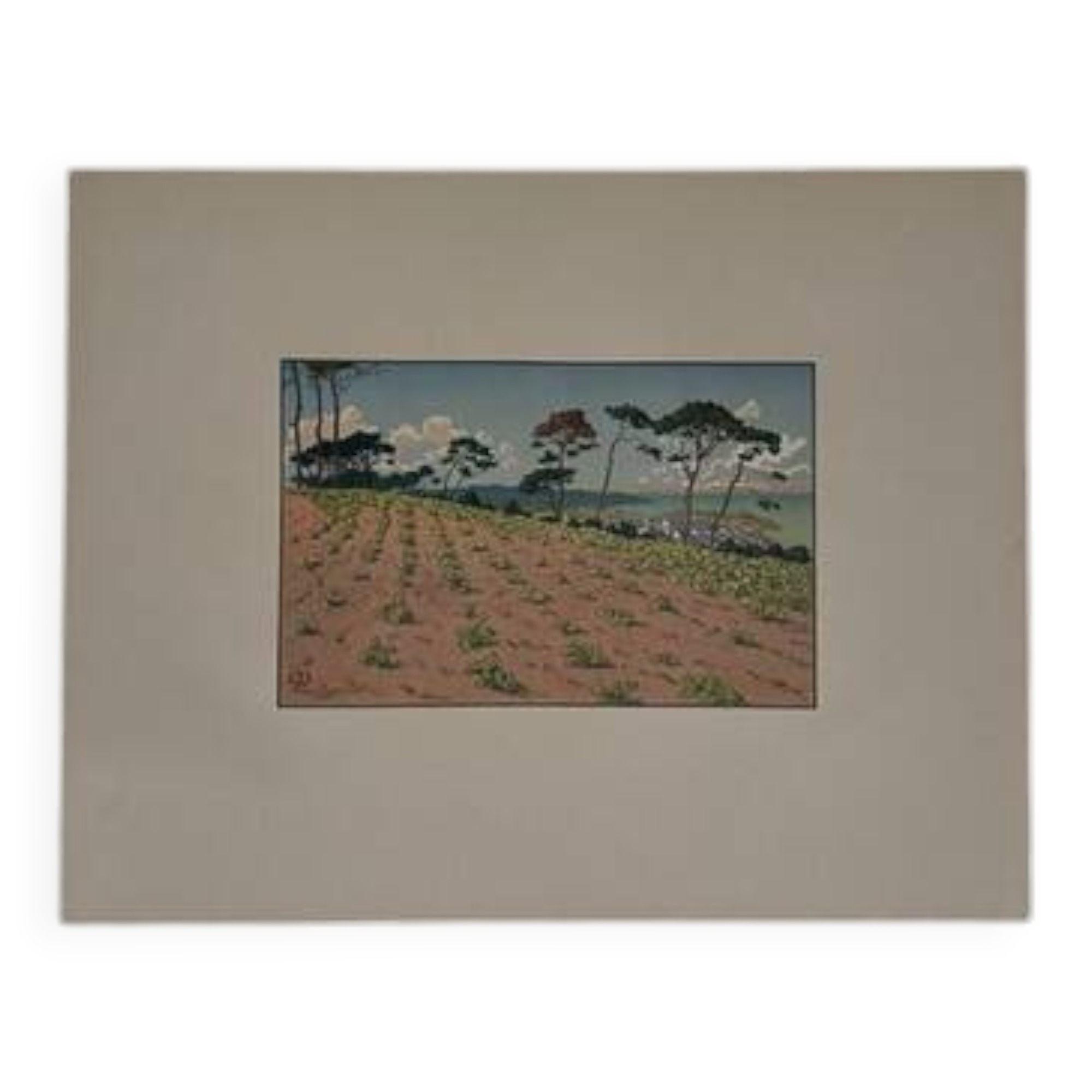 Lithograph by Henri Rivière - Douarnenez seen from Ris