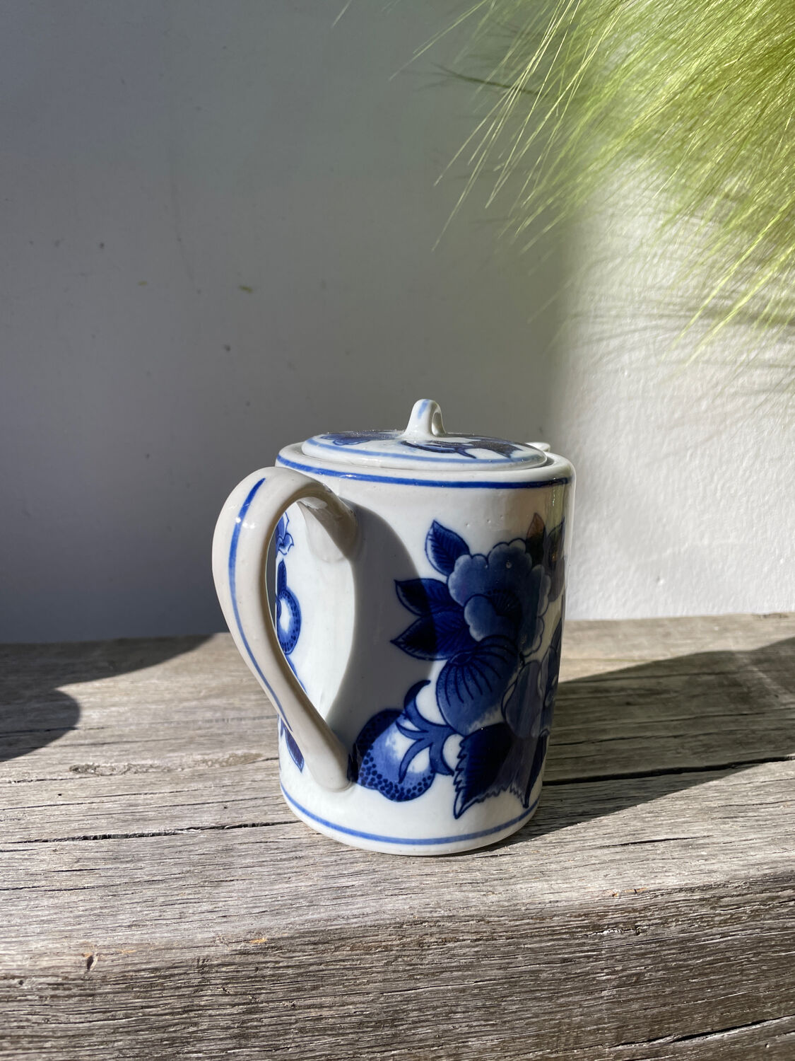 Asian blue and white ceramic teapot