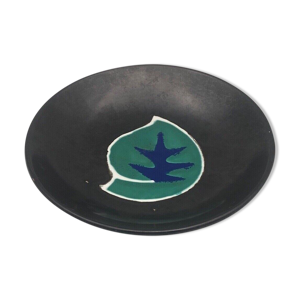 Coupe ceramique fond noir et vert