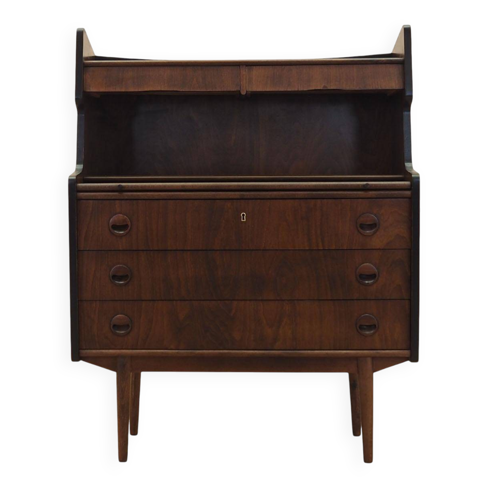 Walnut Secretary Desk 1960s Denmark with Drawers