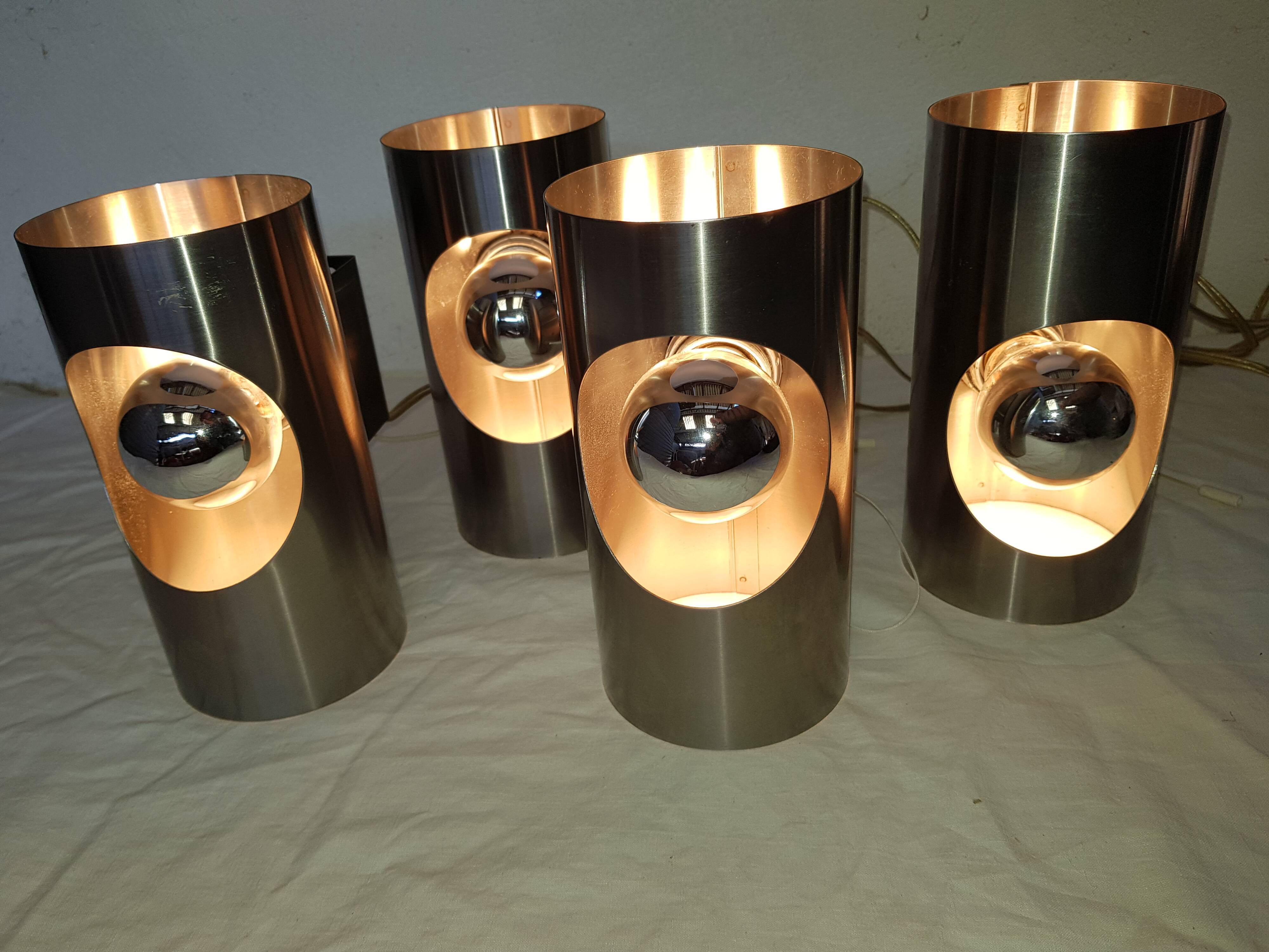 4 wall lights from the 70's Space age