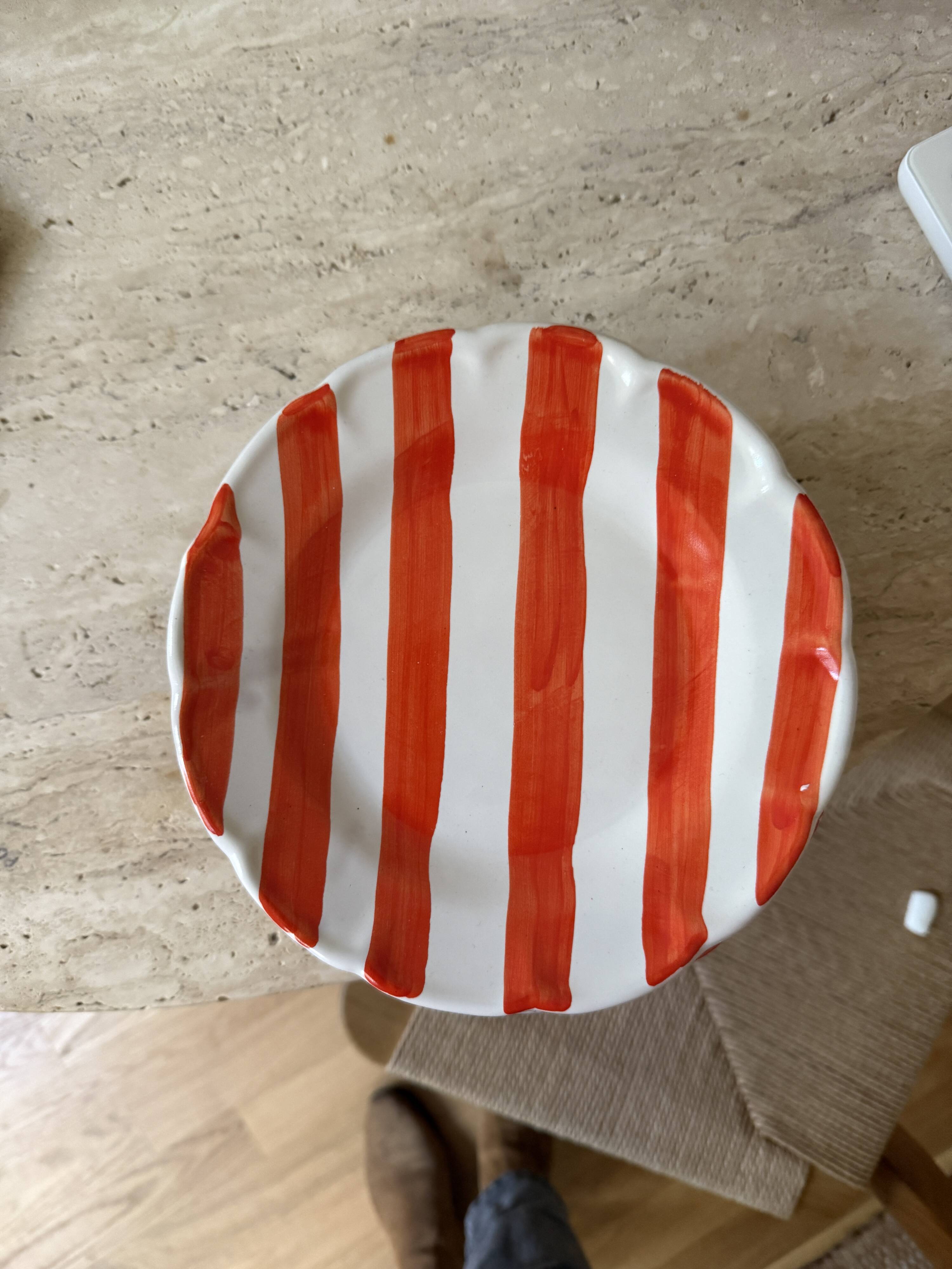 Lot assiettes rayées 20 cm
