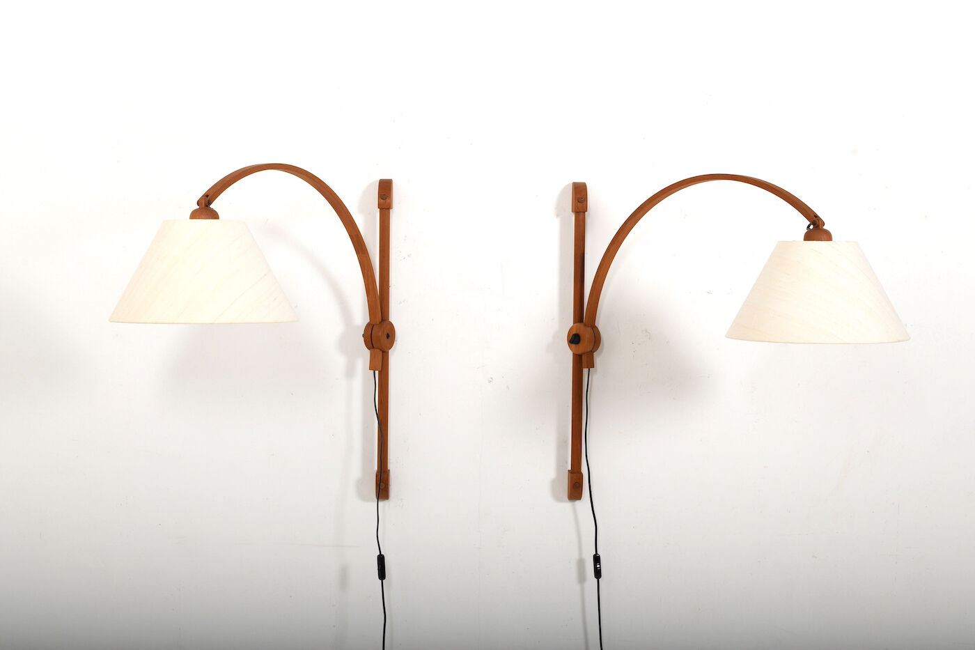 Pair of teak wall lamps by Domus Denmark 1970s