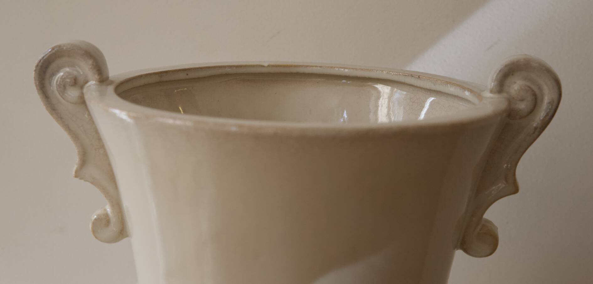 beige vase with mini handles