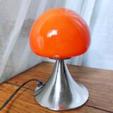Small orange vintage mushroom lamp