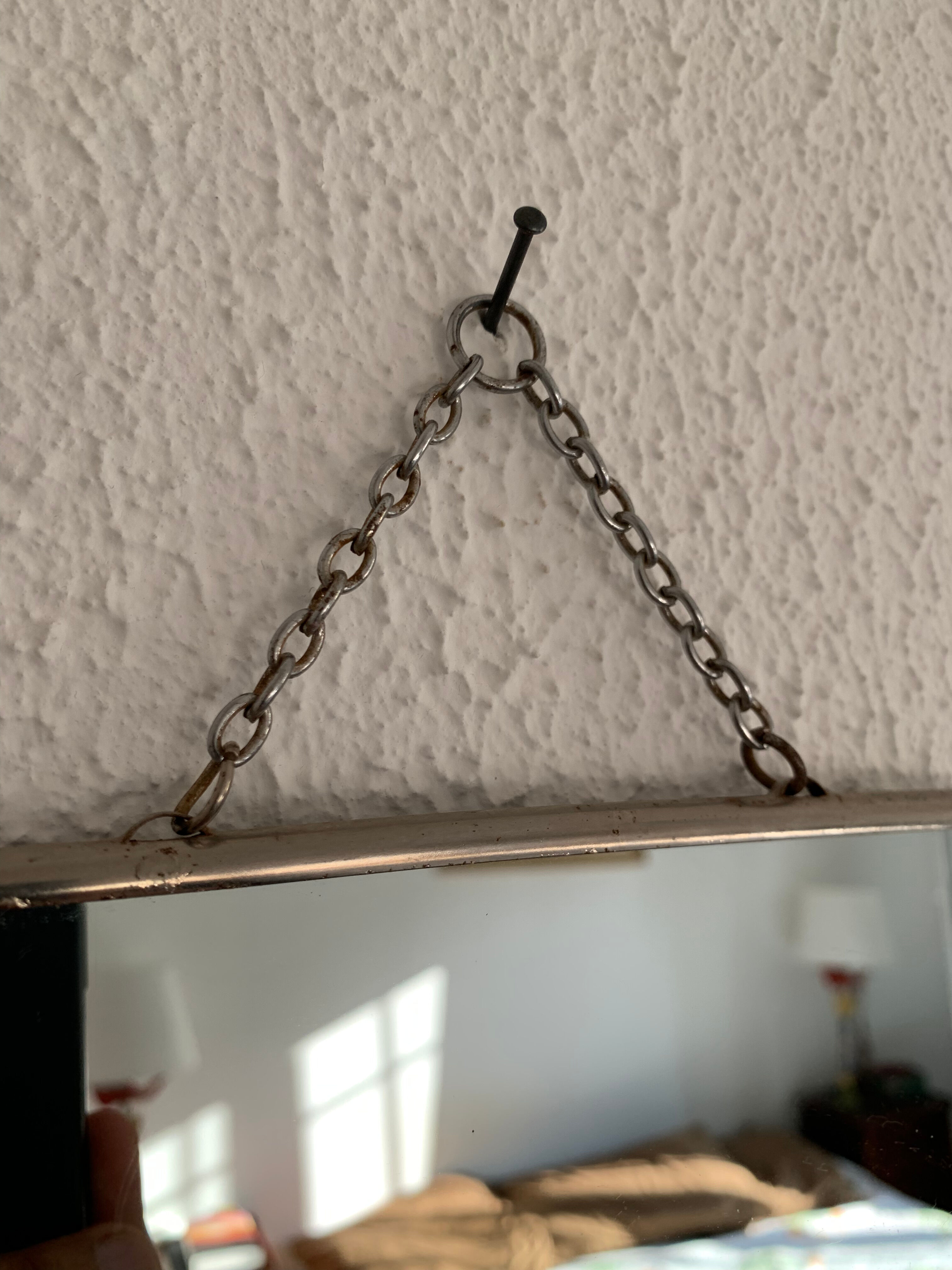 Vintage mirror 1960 triptych barber blue king - 24 x 59 cm