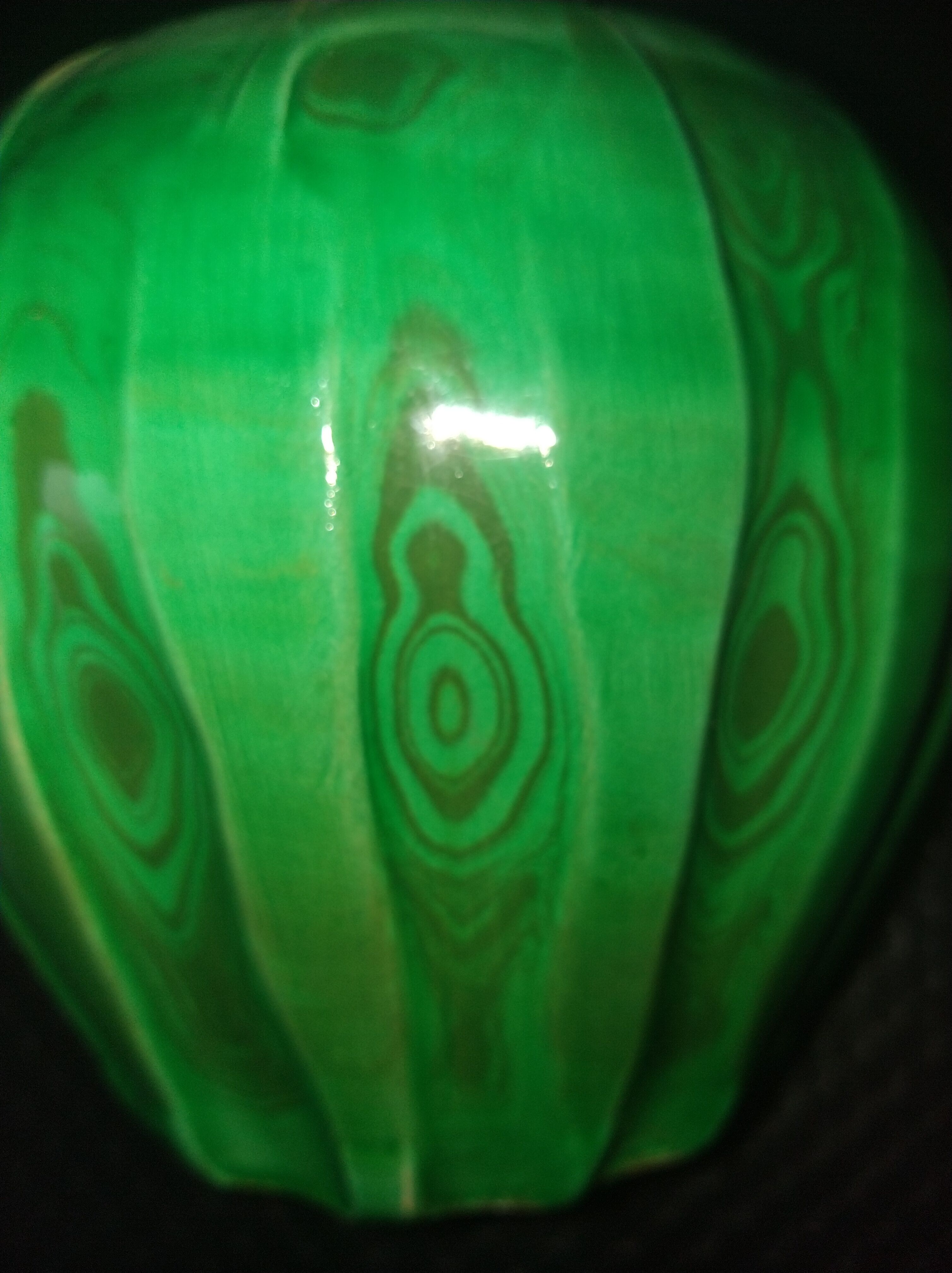 Green ceramic vase with moiré effect, circa 1930