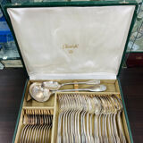 Silver metal housewife comprising 38 christofle pieces, model vendome coquille