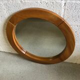 Round mirror in solid elm Maison Regain