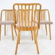 Antonin Suman Set de 4 chaises de salle à manger en chêne, Tchécoslovaquie