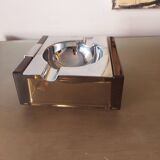 Vintage chrome and plexi ashtray 70's