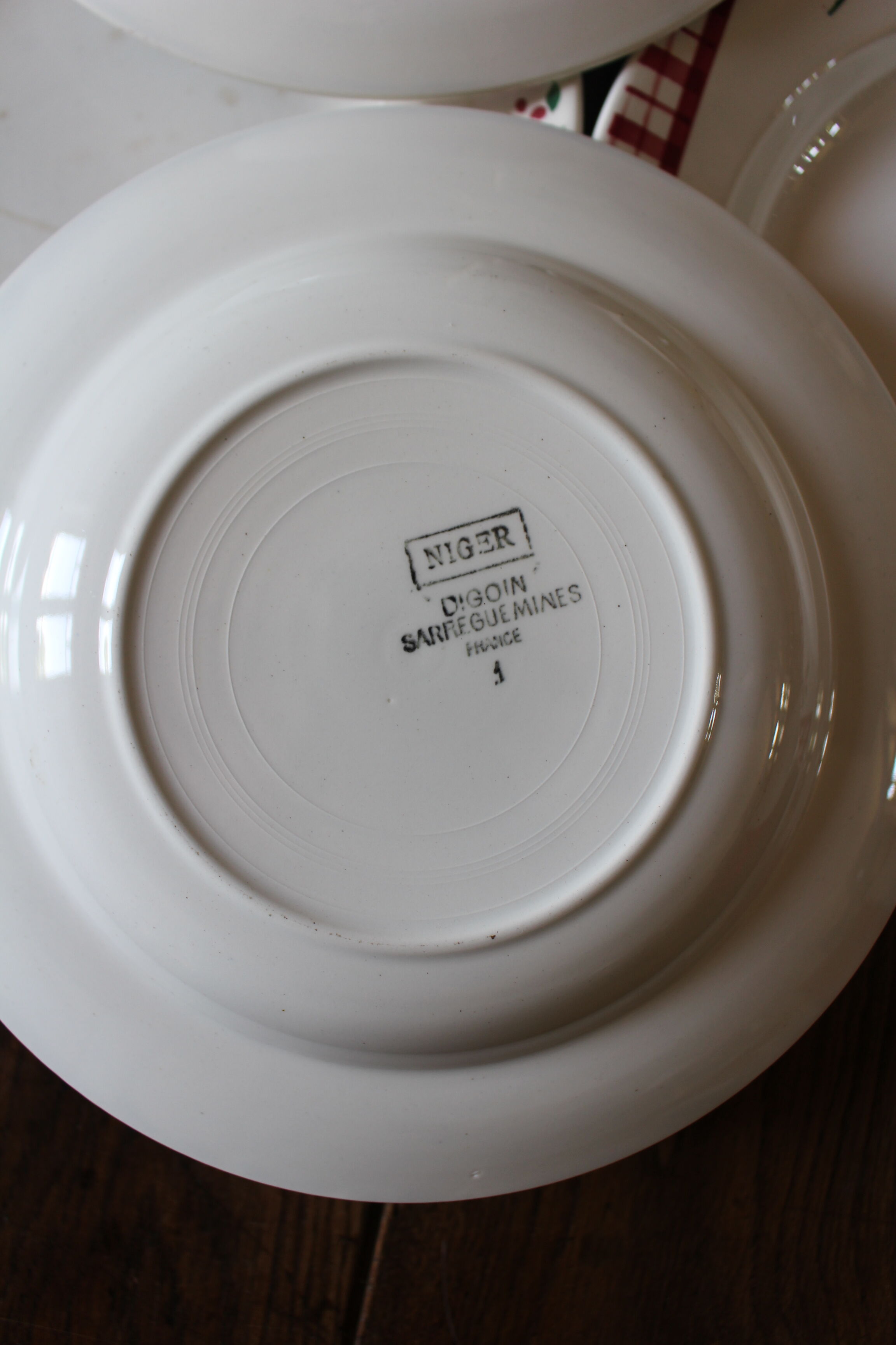 Lot 6 hollow plates Niger Digoin Sarreguemines