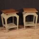 Pair of painted design bedside tables from the 80s