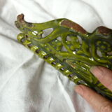 Pediment glazed enameled cast-iron