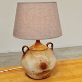Lampe en grès céramique moderniste a deux anses  année 50