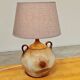 Modernist ceramic sandstone lamp with two handles from the 1950s