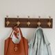 Vintage wall coat rack – 57 cm – 5 metal and ceramic hooks