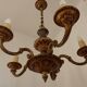 French Vintage Heavy Bronze/Brass 5 Light Empire Style Chandelier 3990