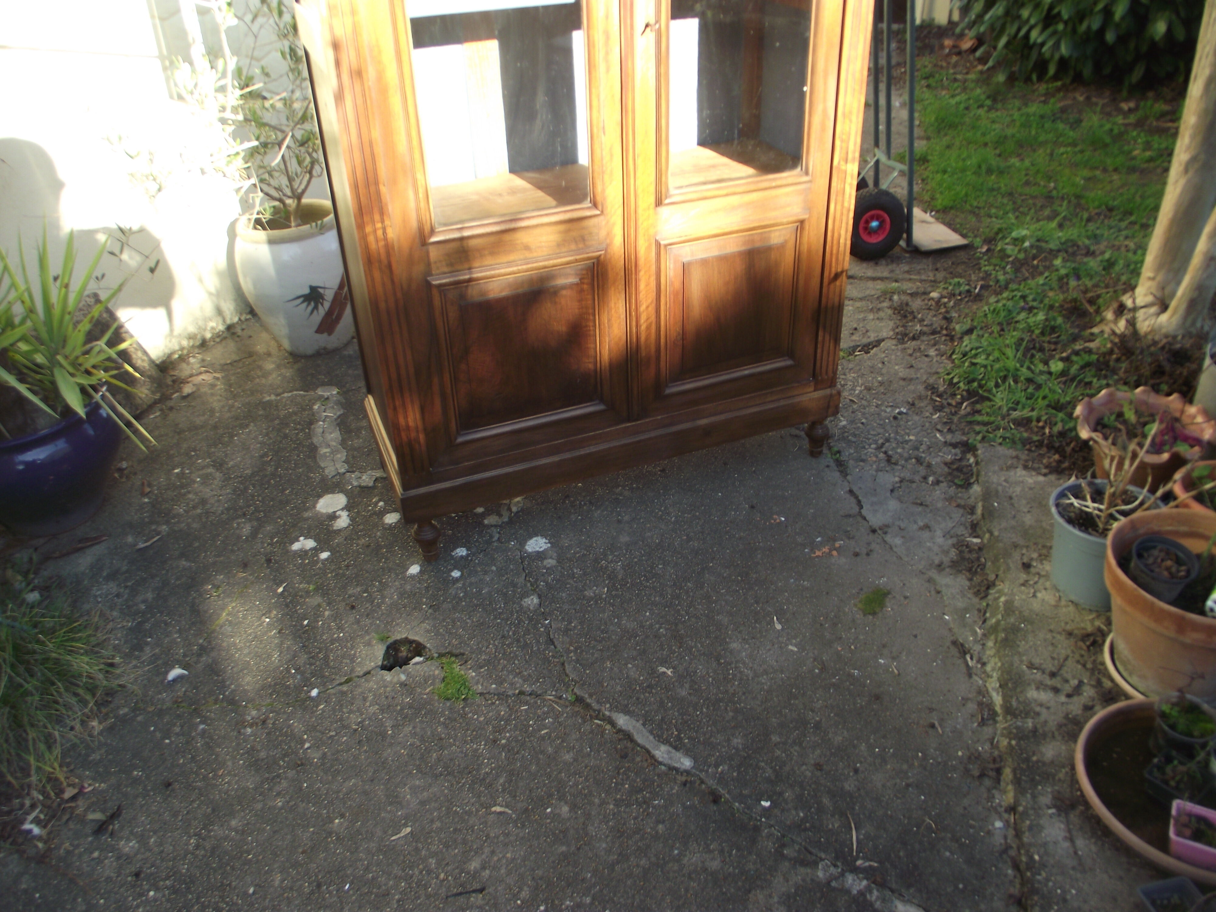 Solid walnut bookcase late 19th early 20th