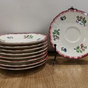 Lot 9 old plates in gien earthenware model "lorraine"