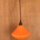 Orange opaline lamp suspension Space Age vintage 1970s