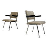 Gray upholstered designer armchair attributed to Gispen, 1960s