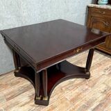Empire table with 8 columns in mahogany and gilded bronzes circa 1880