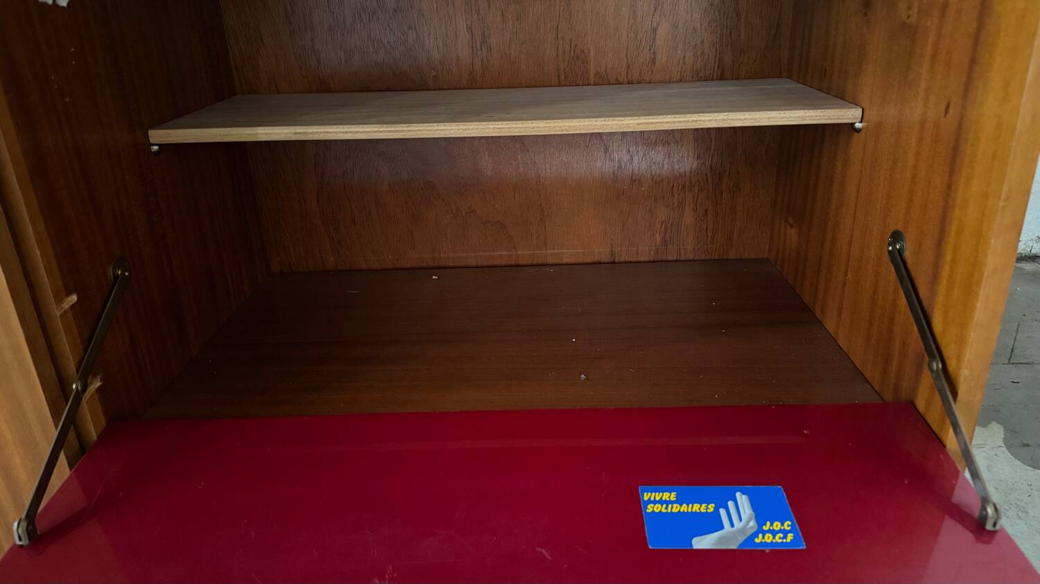 60/70 varnished wooden secretary cabinet
