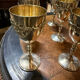 Carafe et 6 verres en métal argenté