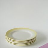 Set of 6 Tie & Dye yellow dessert plates, 1960