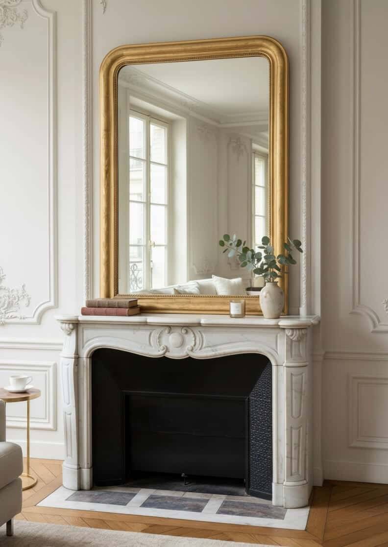 Miroir de cheminée Louis Philippe 89 cm x 120 cm