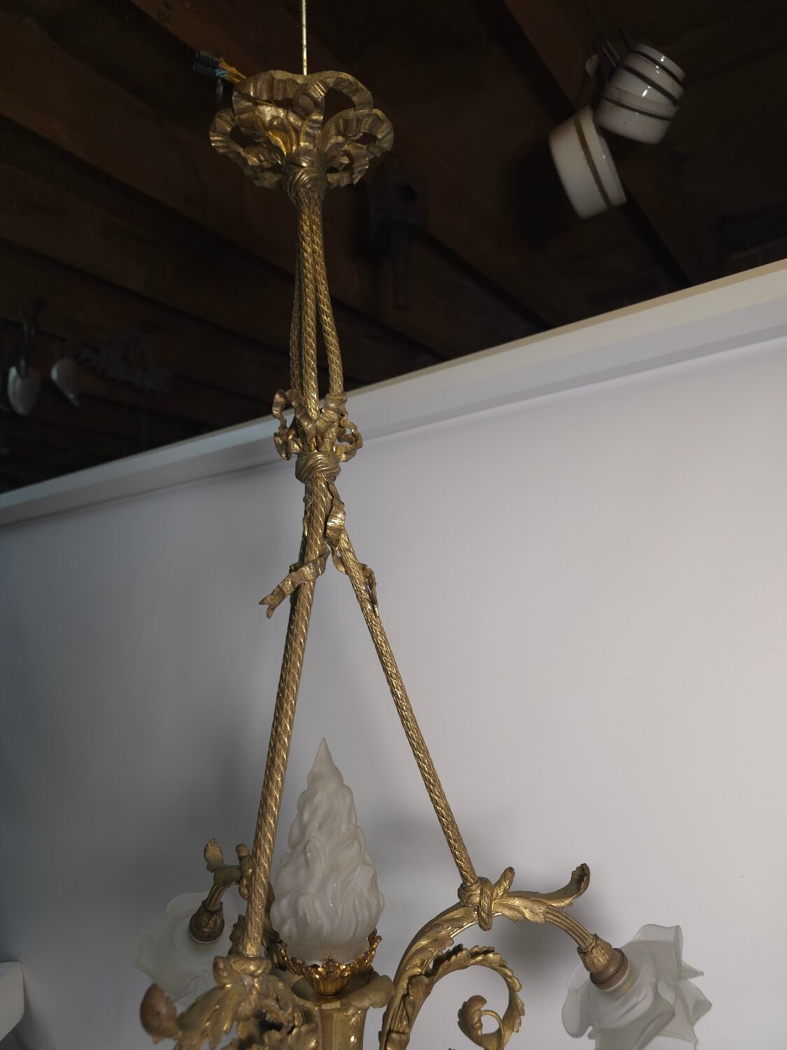 Antique bronze chandelier in Louis XV style