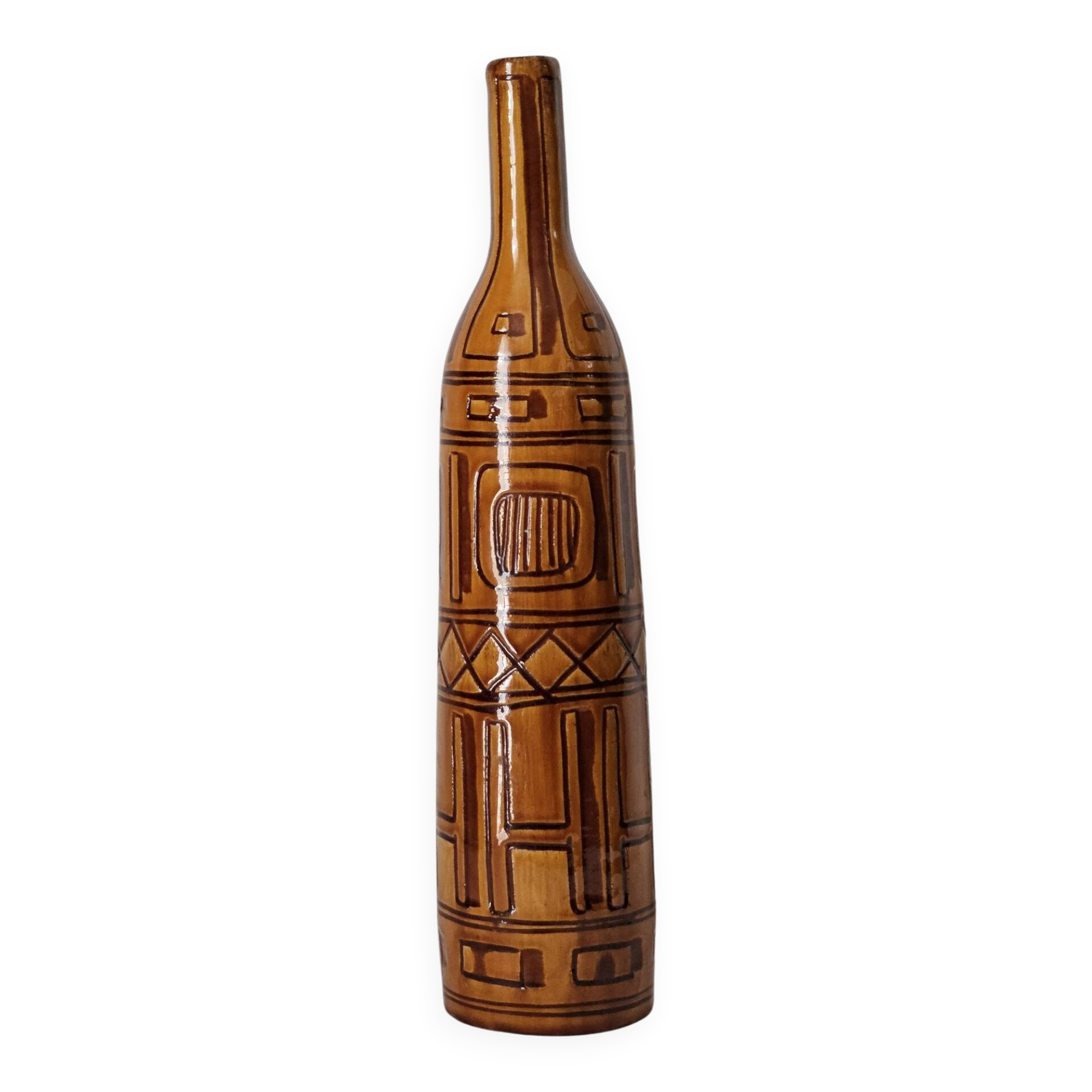 Vase bouteille italien signé, 1950-60