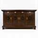 Large buffet with 4 doors in oak and mahogany - early 20th century