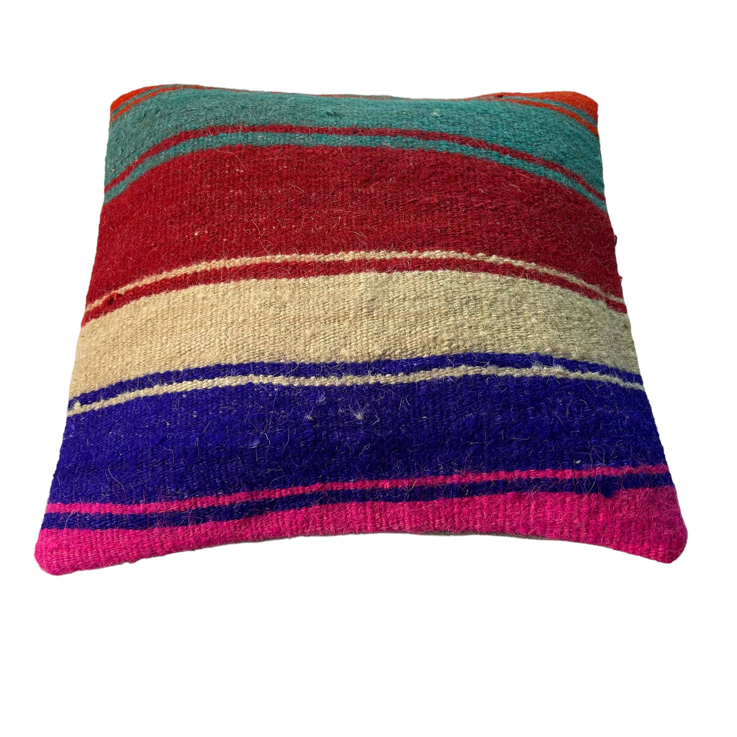 Vintage turkish kilim cushion cover , 40 x 40 cm