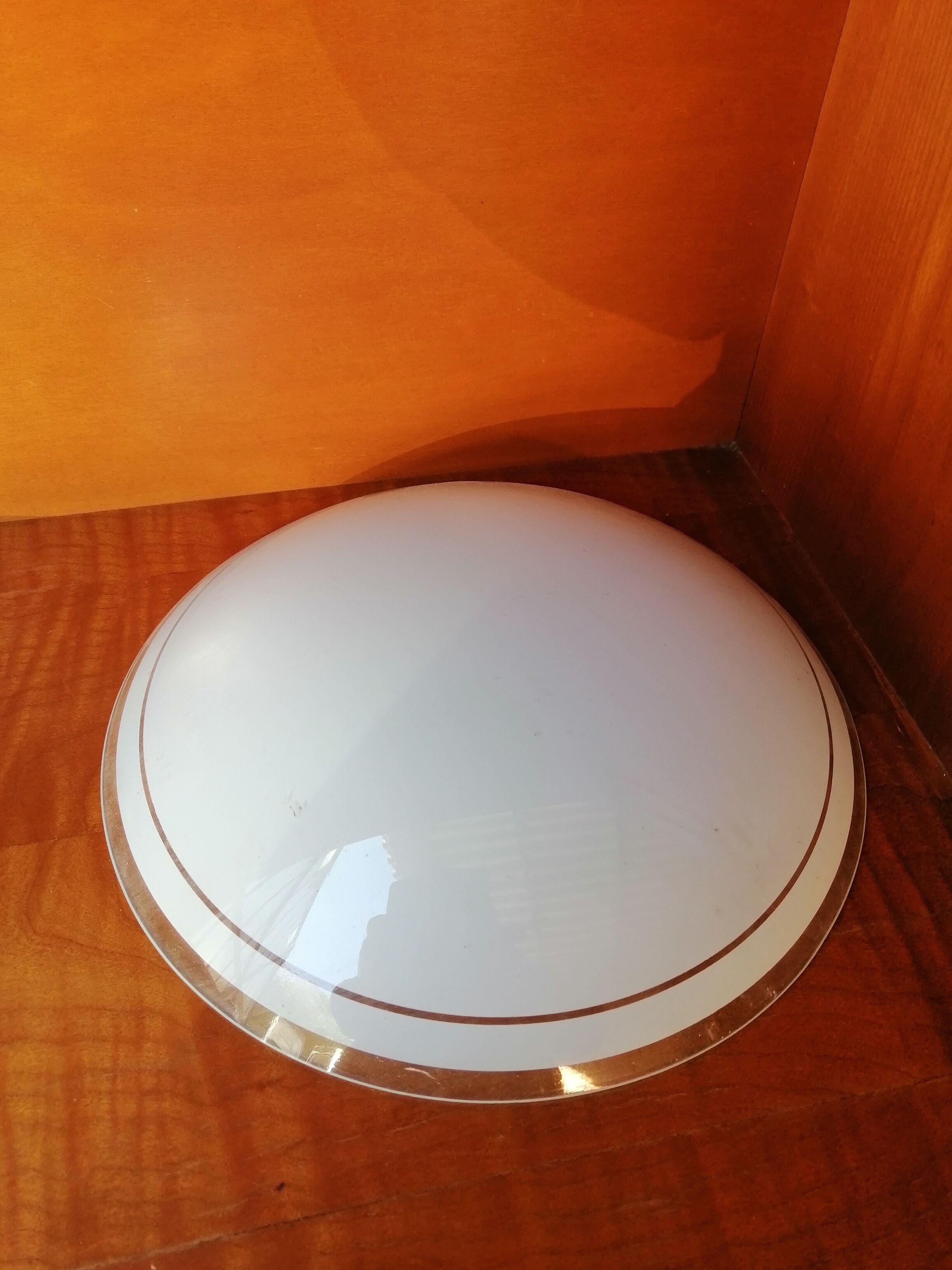 ROUND CEILING LAMP WOOD AND GLASS