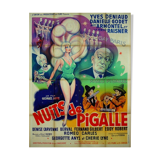 Original movie poster 1959 nights of pigalle 120x160 cm vintage