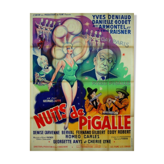 Original movie poster 1959 nights of pigalle 120x160 cm vintage