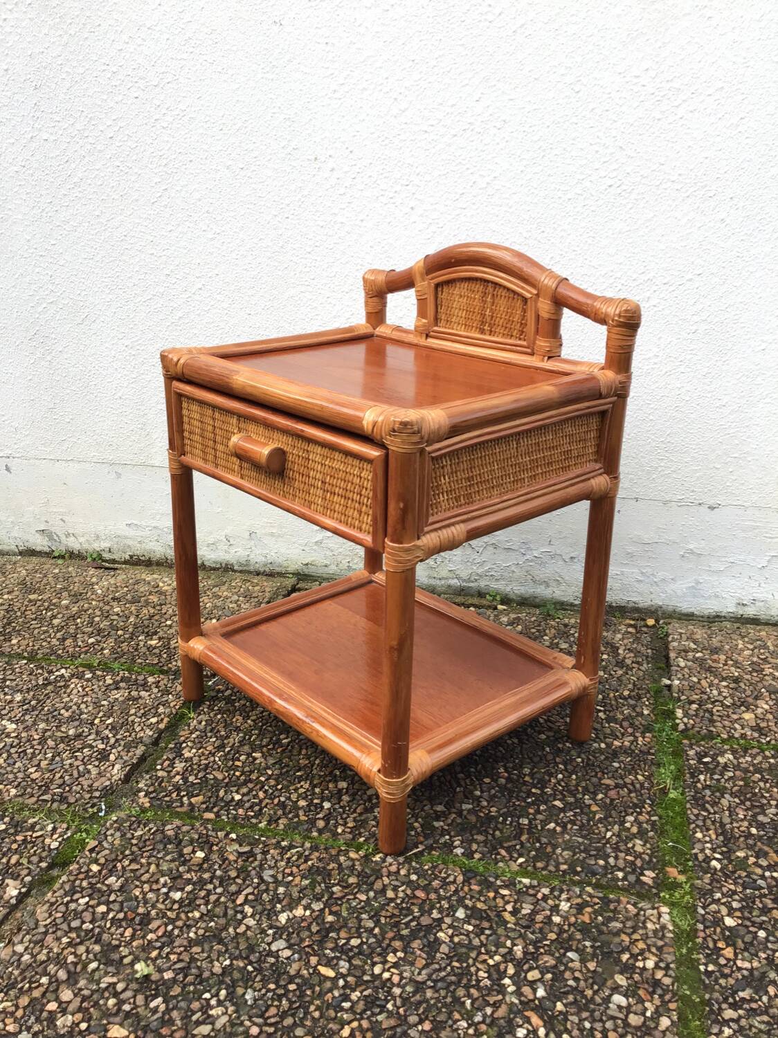 Rattan bedside